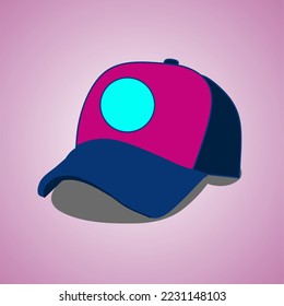 trucker hatmesh cap flat illustration