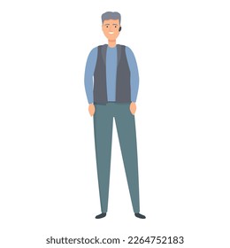 Trucker with headset icon cartoon vector. Cargo man. Worker male