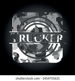 Trucker on grey camo texture
