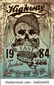 Trucker Print Vector