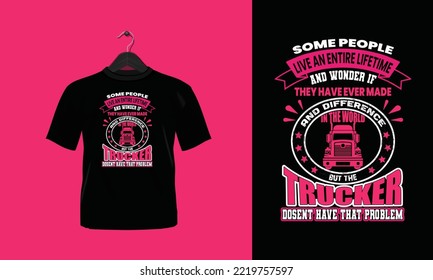 Trucker Printable - Typografie T-Shirt Design