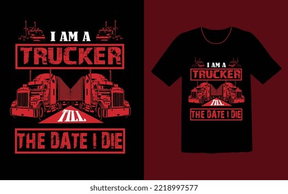Trucker t shirt design retro