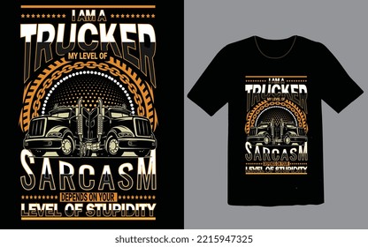 Trucker t shirt design vintage retro 