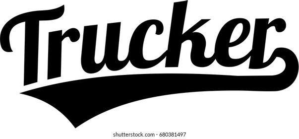 Trucker word retro style