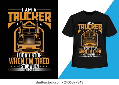 Truckers T shirt Design, Truck T shirt Design Vector	
