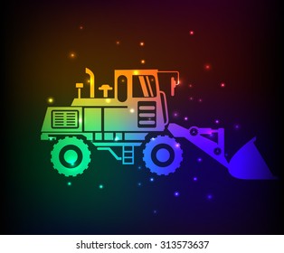 Truck,industry design,rainbow concept,clean vector