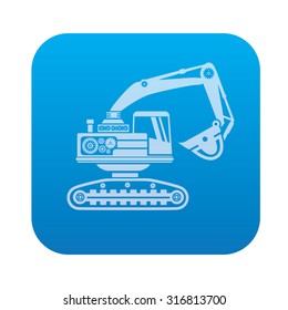 Truck,industry icon on blue background,clean vector