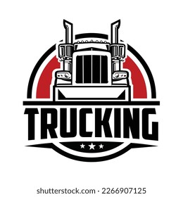 Trucking circle emblem logo vector art isolated. Best for transportation related industry logo