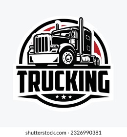 Trucking Circle Emblem Logo Vector. Best for Trucking Related Industry