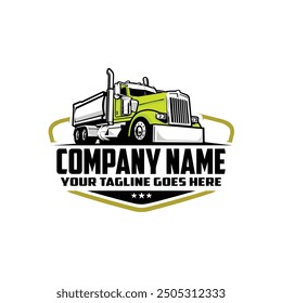 Trucking company badge emblem logo vector template set isolated, Best for trucking related industry