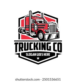 Trucking company badge emblem vector logo template. Best for trucking and freight related industry