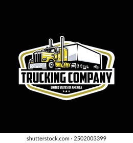 Trucking company badge emblem vector logo design template. Best for trucking and freight related industry