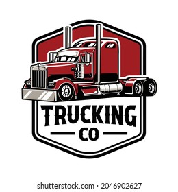 Trucking Company Badge Logo Semi Truck Stock Vector (Royalty Free ...