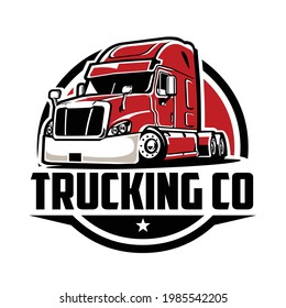 Trucking Company Emblem Badge Logo Vector Isolated. Ready made logo template set vector isolated