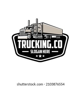 Trucking company emblem badge ready made logo vector isolated. Best for truck and freight related logo