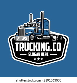 Trucking company emblem logo vector isolated. Perfect logo for trucking and freight industry