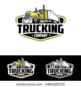 Trucking company emblem logo vector isolated. Best for trucking and freight related industry