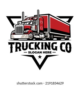 Trucking company emblem ready made logo vector isolated. Best for trucking and freight related industry