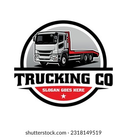 trucking company, flatbed truck logo vector