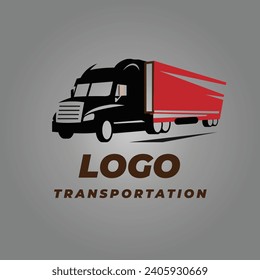Trucking company logo. Bold badge emblem logo concept. Ready made logo template set vector isolated