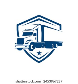 Trucking company logo. Bold badge emblem logo concept