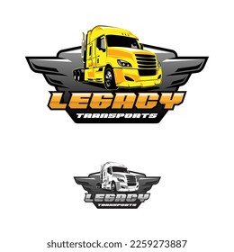 Trucking company logo design. This design suits trucking, freight, cargo, truck club, etc.

