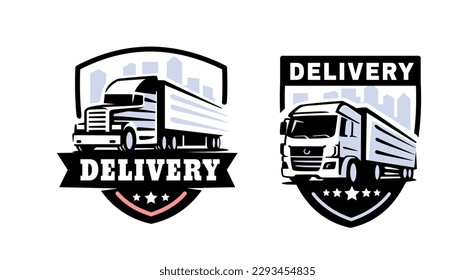 Trucking company logo emblem. Template sign