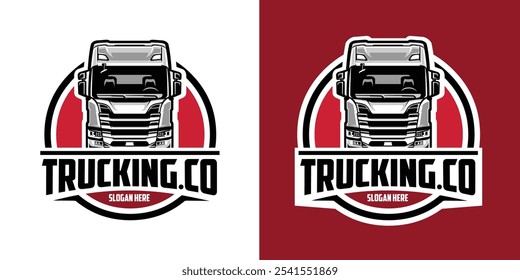 Vetor de emblema de logotipo de empresa de caminhões isolado. Modelo Definir Vetor de Adesivo