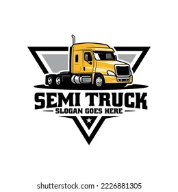 Trucking company logo. Semi truck 18 wheeler vector