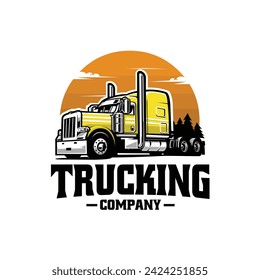 Trucking company logo vector art illustration isolated. Best for trucking and freight related industry