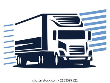 Trucking company silhouette logo template