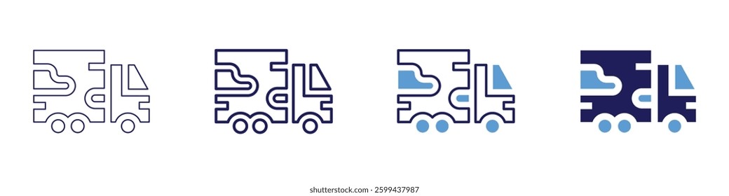 Trucking equipment icon in 4 different styles. Thin Line, Line, Bold Line, Duotone. Duotone style. Editable stroke.