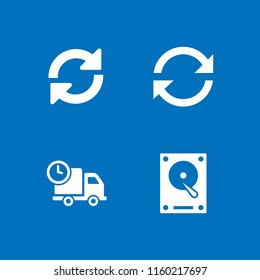 trucking icon. 4 trucking set with driver, load and truck vector icons for web and mobile app