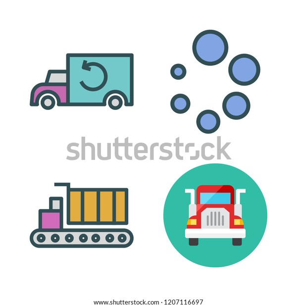 trucking icon set. vector set about loading, truck\
and cargo truck icons\
set.