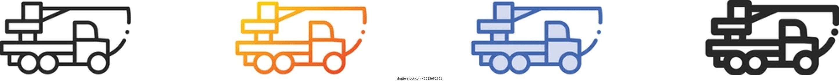 trucking icon.Thin Linear, Gradient, Blue Stroke and bold Style Design Isolated On White Background
