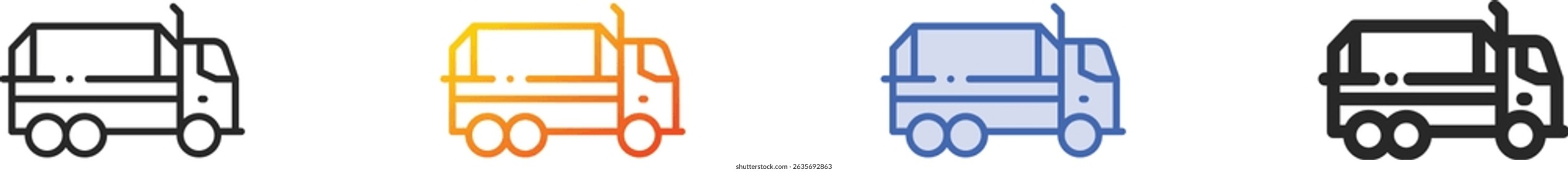 trucking icon.Thin Linear, Gradient, Blue Stroke and bold Style Design Isolated On White Background