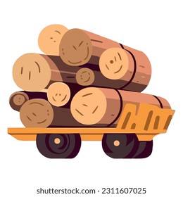 Trucking industry delivers heavy timber isolated