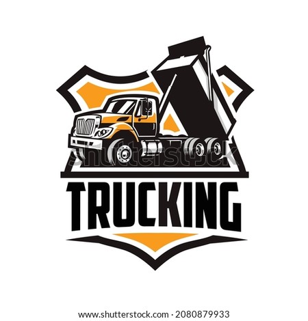 Trucking industry logo. Ready made trucking related industry logo emblem vector isolated