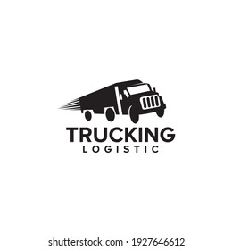 Trucking logistic logo design vector template