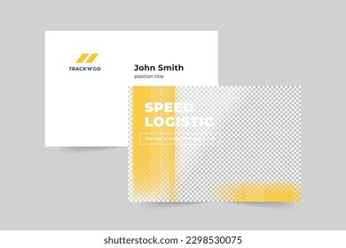 Trucking Logistics business card template. A clean, modern, and high-quality design business card vector design. Editable and customize template business card