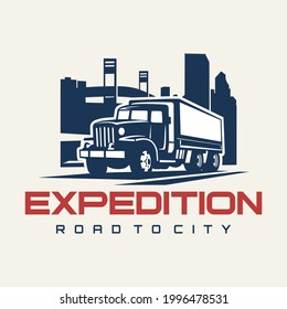 trucking logo brand design vector