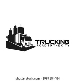 trucking logo brand design vector