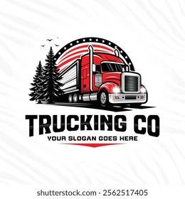 Trucking logo design template. Logotype concept for a shipping and logistics company.