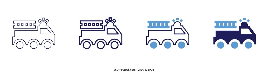 Trucking safety guidelines icon in 4 different styles. Thin Line, Line, Bold Line, Duotone. Duotone style. Editable stroke.