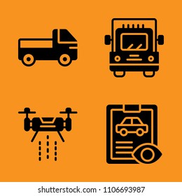 trucking, technician, survey and landscape icons set. Vector illustration for web and design