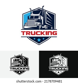 Trucking Transport Logistic Company Logo Design Stock Vector (Royalty ...