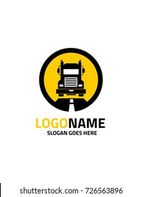 Trucking transportation logo template vector 