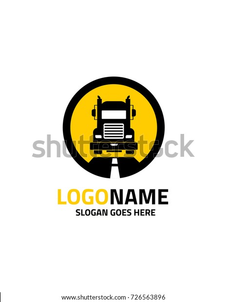 Trucking\
transportation logo template vector\
