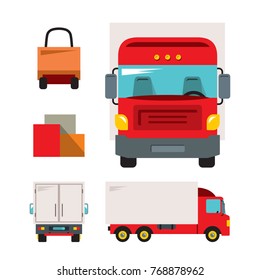 Trucking. Vector Flat style colorful Cartoon illustration.
