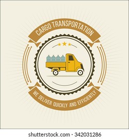 Trucking vector logo in vintage style.